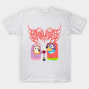 Black Metal Bluey Grannies Janet & Rita T-Shirt